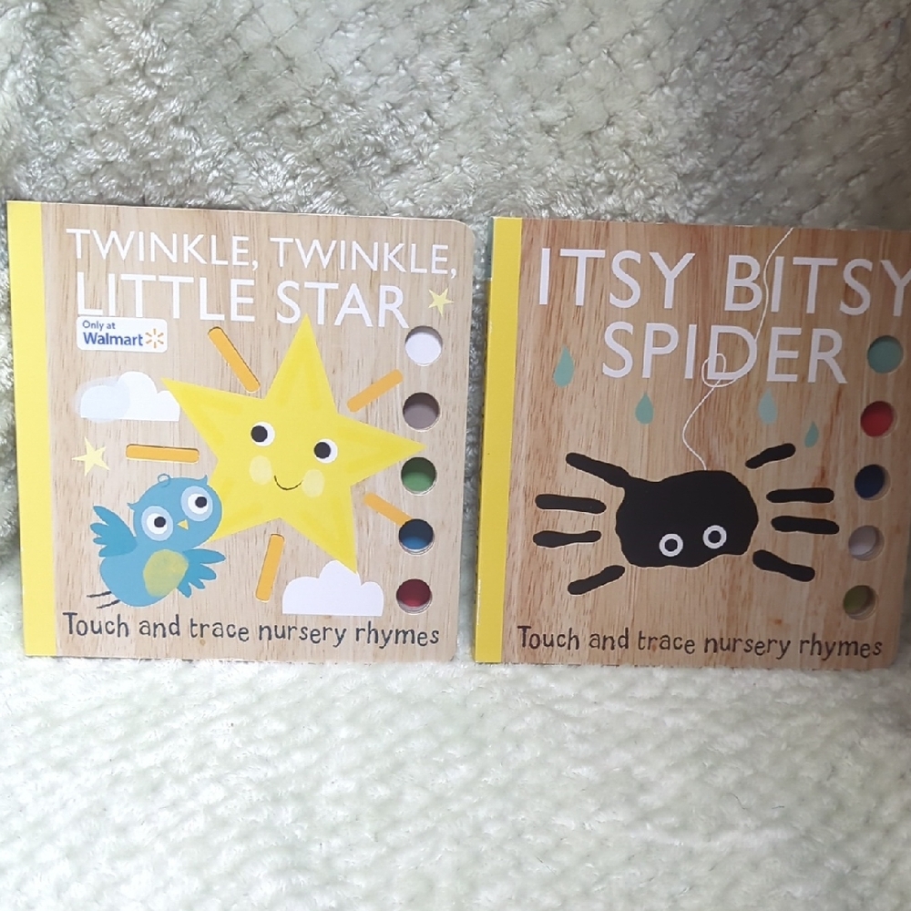 Set Of 2 Board Books For Baby Or Toddler - Touch And Trace Nursery Rhymes